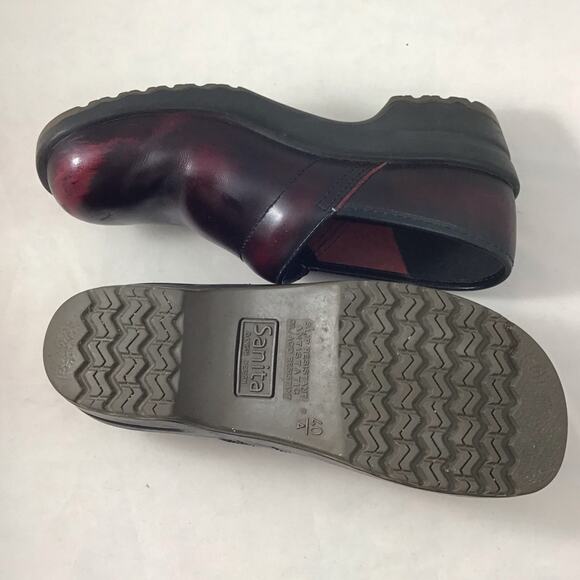 Sanita Professional Women leather Clog Burgundy 40/9us Classic Comfortable - Picture 4 of 8